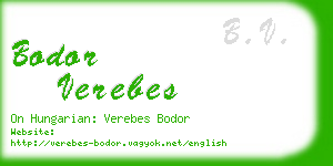 bodor verebes business card